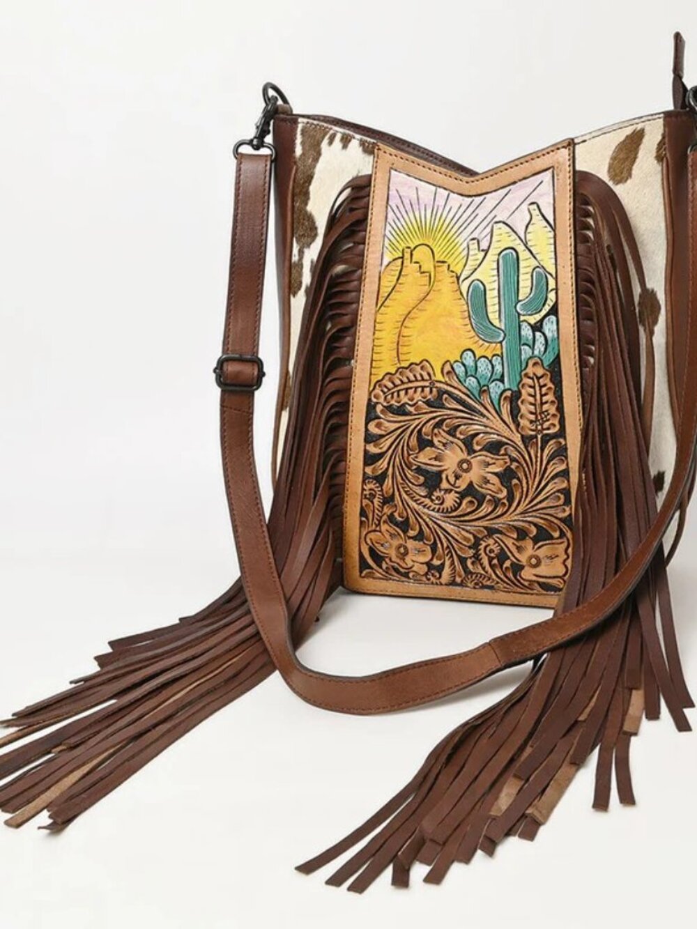 American Darling Sunrise in the Desert Bloom Fringe Crossbody - Picture 4 of 5